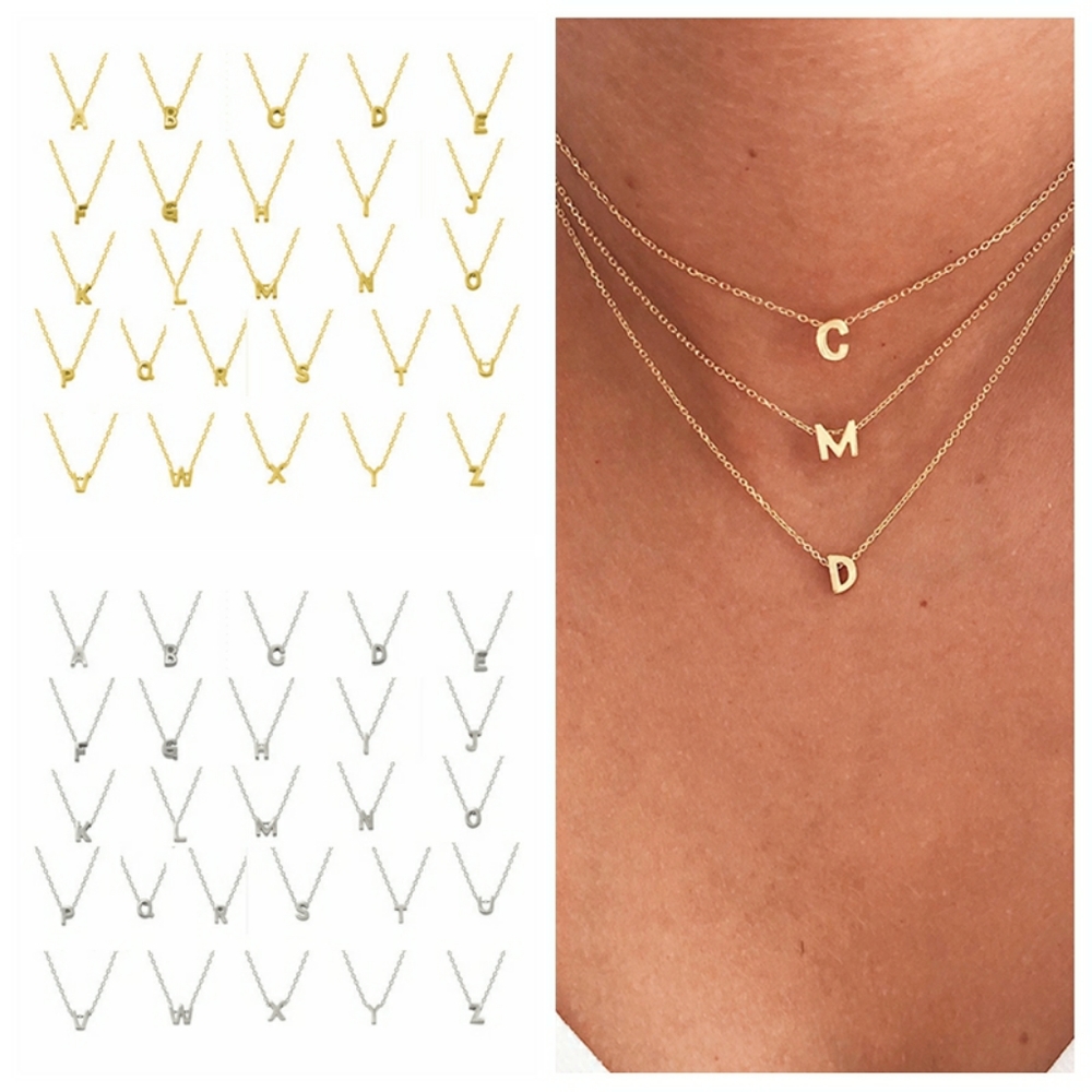 Initial P 18k gold plated initial necklace